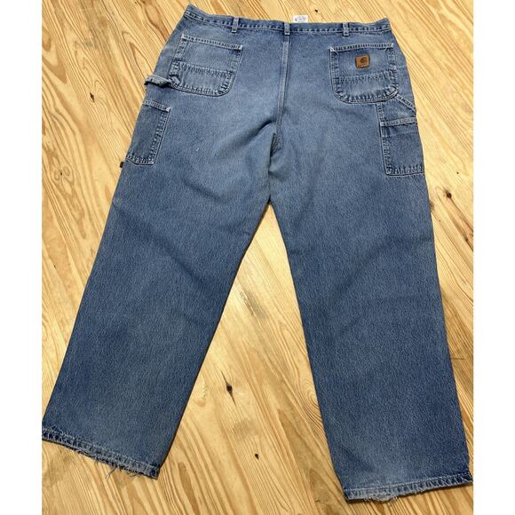Carhartt B13 DST Blue Dungaree Work Carpenter Jeans Mens 46x32 - Picture 1 of 6